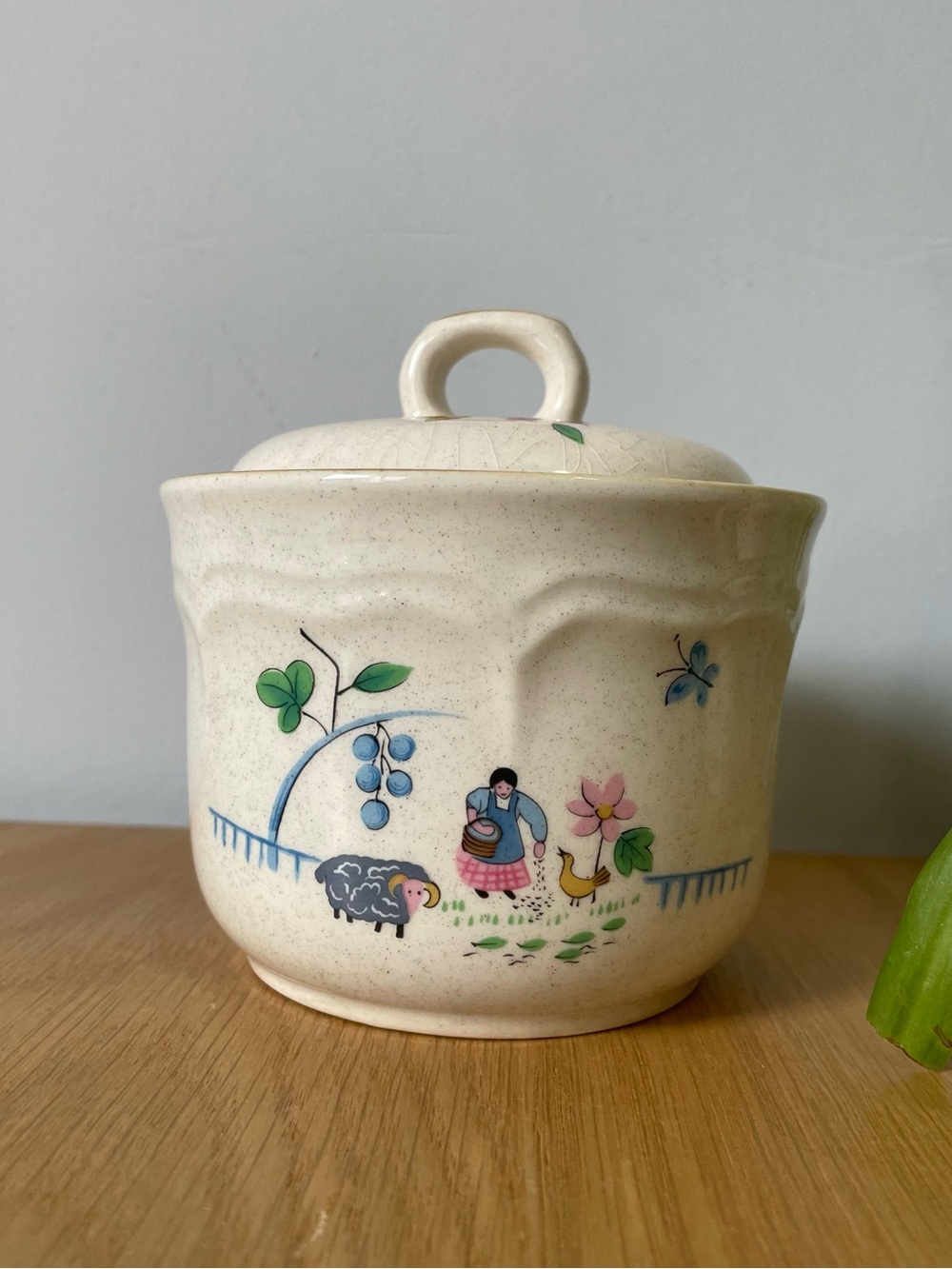 Vintage International Stoneware Heartland Lidded Sugar Bowl 1980s Japan